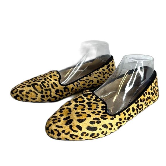 Birdies Starling Faux Fur Lined Flat in Cheetah Print Calf Hair size 9.5 - Picture 1 of 13